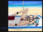  ark_(morita_hitomi) barefoot beach breasts character_name demon_girl feet fingernails large_breasts long_fingernails long_hair morrigan_aensland nail_polish purple_nails solo spread_legs succubus toenail_polish vampire_(game) 