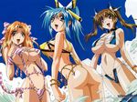  beach bikini blue_hair breasts brown_hair divergence_eve duplicate huge_breasts kureha_misaki navel orange_hair prim_snowlight sling_bikini suzanna_bluestein swimsuit twintails watermark 