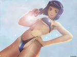  1girl bikini cowboy_bebop faye_valentine female gun lens_flare lipstick looking_down makeup solo sunglasses sunglasses_on_head swimsuit wallpaper weapon wet 