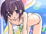  bent_over bikini lowres mahou_sensei_negima! miyazaki_nodoka oekaki solo swimsuit takayaki 