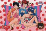  genderswap mizugi official_art ranma-chan ranma_1/2 saotome_ranma shampoo_(ranma_1/2) swimsuit tendo_akane tendou_akane 