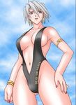  christie christie_(doa) dead_or_alive earrings grey_hair jewelry mizugi swimsuit tecmo 