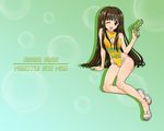  brown_eyes brown_hair konoe_konoka long_hair mahou_sensei_negima mahou_sensei_negima! open_mouth swimsuit wallpaper water_gun watergun wink 