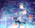  aqua_hair aqua_nails bad_id bad_pixiv_id bare_shoulders between_breasts binary black_skirt blue_eyes blue_hair blue_neckwear breasts cowboy_shot crying crying_with_eyes_open detached_sleeves foreshortening gradient_hair grey_skin hatsune_miku hatsune_miku_no_shoushitsu_(vocaloid) headphones kobanzame long_hair long_sleeves looking_up medium_breasts miniskirt multicolored_hair nail_polish necktie necktie_between_breasts open_mouth pleated_skirt shirt skirt sleeveless sleeveless_shirt solo standing tears teeth thighs very_long_hair vocaloid 