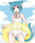  animal_ears artist_request blue_eyes blue_hair cameltoe cat_ears cat_tail cloud day genderswap genderswap_(mtf) gundam hair_ornament hairclip innertube kamille_bidan one-piece_swimsuit outdoors school_swimsuit short_hair sky solo swimsuit tail whistle white_school_swimsuit white_swimsuit zeta_gundam 