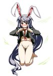  animal_ears ass_visible_through_thighs bad_id bad_pixiv_id blush bunny_ears itsukia kneeling long_hair panties reisen_udongein_inaba shirt_lift side-tie_panties simple_background solo tears thigh_gap touhou underwear very_long_hair white_background 