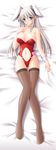  absurdres animal_ears blue_eyes blush breasts bunny_ears cameltoe choker cleavage covered_nipples dakimakura full_body hair_ribbon highres kafu large_breasts long_hair mabinogi name_tag nao_(mabinogi) navel ribbon solo thighhighs white_hair wrist_cuffs 