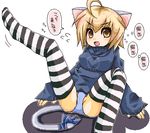  animal_ears bad_id bad_pixiv_id cat_ears lowres metaru_maccha oekaki original panties solo spread_legs striped striped_legwear tail thighhighs underwear 