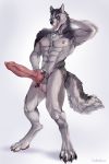  animal_genitalia animal_penis anthro balls big_penis canid canine canine_penis canis erection huge_penis knot male mammal muscular muscular_male nipples nude penis pubes solo standing thebigslick tongue tongue_out vein veiny_penis wolf 