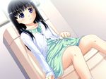  black_hair blue_eyes furusawa_kosuzu game_cg musume_shimai nonohara_miki skirt solo tears toilet toilet_use 