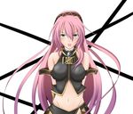  bad_id bad_pixiv_id blue_eyes blush hairband jewelry long_hair megurine_luka minatsuki_nao navel open_mouth pink_hair solo vocaloid 