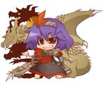  chibi godzilla_(series) gurageida king_ghidorah touhou yasaka_kanako 