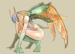  artist_request copyright_request insect_girl lowres monster_girl orange_wings solo wings 