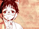  animal_ears cat_ears chrno_crusade demon glasses long_hair mary_magdalene moriyama_daisuke nekomimi shader sheda short_hair 