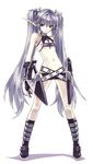  agarest_senki agarest_senki_(series) bare_shoulders belt beltbra beltskirt boots elbow_gloves elf fingerless_gloves flat_chest full_body fyuria_(agarest_senki) gloves hirano_katsuyuki holster jewelry legs legs_apart long_hair midriff navel necklace official_art pale_skin pointy_ears silver_eyes silver_hair simple_background skirt solo standing strap sword twintails very_long_hair weapon white_background 