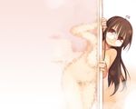  blush glasses kashiwamochi_yomogi long_hair naked nude 