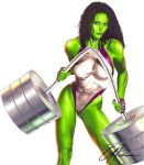  1girl breasts green_eyes green_hair green_skin marvel she-hulk tagme 