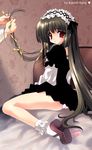  copyright_request emily_(pure_dream) long_hair maid panties red_eyes solo underwear 