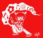  bovid caprine clothed clothing female guitar lammy_lamb mammal metaknuckles_(artist) monochrome musical_instrument parappa_the_rapper sheep um_jammer_lammy video_games 