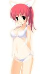  bow bow_panties bra chemise green_eyes hana_(pangya) hima lingerie pangya panties ponytail red_hair see-through solo underwear 