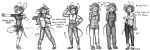  anthro clothed clothing dialogue female full_body fully_clothed hair leotard maisie_whisk mammal monochrome mouse multiple_poses pose rodent short_hair siden simple_background smile solo standing wick_(artist) 