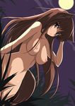  animal_ears arms_up batch breasts brown_eyes brown_hair dutch_angle holo horo long_hair moon nipples nude ookami_to_koushinryou ookamimimi spice_and_wolf tail wolf_ears wolfgirl 
