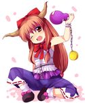  fang horns ibuki_suika orange_hair solo subaru_(yachika) touhou 