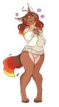  2018 ahoge anthro big_butt black_sclera blush bottomless breasts butt canid canine canis caradhina clothed clothing cosmicminerals digital_media_(artwork) digitigrade embers female fire flower fur hair hi_res larroqm long_hair looking_at_viewer mammal open_mouth plant pussy simple_background smile solo sweater wolf 