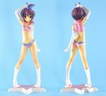  armpits belt boots brown_eyes bubba butt_crack elbow_gloves energy_gun figure flat_chest gloves headset midriff multiple_views nagato_yuki photo purple_hair ray_gun short_hair short_shorts shorts sos_galactic_patrol space_girl star suzumiya_haruhi_no_yuuutsu turnaround weapon 