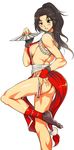  ass breasts fan fatal_fury folding_fan large_breasts long_hair long_legs mizuryuu_kei pelvic_curtain revealing_clothes shiranui_mai sideboob snk solo the_king_of_fighters 