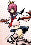  armor bad_id bad_pixiv_id crown hat igarashi_ran_(igatz) original pink_eyes pink_hair school_uniform short_hair skirt solo 