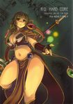  armor breasts cleavage curvy earrings gloves green_eyes green_hair hands highres jewelry large_breasts outstretched_arm outstretched_hand ragnarok_online reaching sage_(ragnarok_online) solo staff weapon xration 