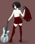  bad_id bad_pixiv_id black_hair boots guilty_gear guitar i-no instrument orange_eyes oza_watto short_hair solo thigh_boots thighhighs topless 