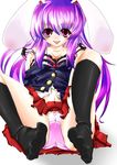  animal_ears bunny_ears feet gaichi panties purple_hair reisen_udongein_inaba solo spread_legs toes touhou underwear 