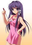  apron clannad fujibayashi_kyou hair_intakes highres ladle naked_apron non-web_source solo third-party_edit vector_trace 