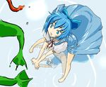  blue_hair bow cif cirno frog panties ribbon solo touhou underwear 