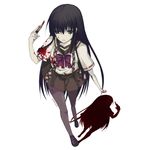  bad_id bad_pixiv_id bangs banned_artist black_hair blood boxcutter brown_eyes copyright_request full_body harano loafers long_hair pantyhose school_uniform shadow shoes simple_background skirt solo standing 