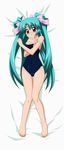  absurdres blush cameltoe canal_vorfeed competition_school_swimsuit dakimakura full_body green_hair highres lost_universe lying one-piece_swimsuit purple_eyes ribbon school_swimsuit solo sugimura_tomokazu swimsuit undressing 