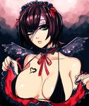  amami_haruka bad_id bad_pixiv_id bandages breasts choker green_eyes idolmaster idolmaster_(classic) idolmaster_1 igarashi_ran_(igatz) large_breasts ribbon solo wings 