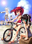  &gt;_&lt; 3boys :d alternate_hair_color azer back beach bicycle bikini black_hair blindfold blush closed_eyes cloud copyright_name day drill_hair fat fat_man feet flat_chest food from_behind full_body green_eyes ground_vehicle hair_ribbon halterneck hana_(pangya) holding kooh legs lens_flare looking_at_another looking_back lowleg lowleg_bikini max_(pangya) midriff mosho mouth_hold multiple_boys multiple_girls navel nuri ocean one-piece_swimsuit open_mouth outdoors outstretched_arm pangya ponytail popsicle red_eyes red_hair ribbon riding sandals short_twintails shorts sitting sky smile spiked_hair standing straddling striped striped_bikini striped_swimsuit sun sweat swimsuit tankini twintails visor_cap water white_hair 