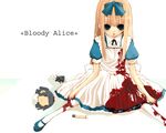  alice_(wonderland) alice_in_wonderland blood bow decapitation doll mary_janes original pantyhose severed_head shoes solo tsukimichi white_legwear 