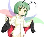  adda antennae green_eyes green_hair no_panties short_hair solo touhou wriggle_nightbug 