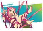  animal_ears barefoot bdsm blush bondage bound cat_ears fang feet kanzaki_hiro naked_ribbon pink_hair ribbon ribbon_bondage soles solo tabgraphics tail 