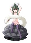  blush copyright_request flat_chest panties snake solo thighhighs topless turtle underwear undressing yonekura_hisaki 