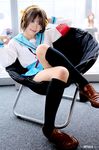  armband cosplay hair_ribbon hair_ribbons kipi-san kneehighs photo ribbon sailor sailor_uniform school_uniform serafuku suzumiya_haruhi suzumiya_haruhi_no_yuuutsu 