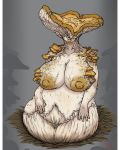  2019 anthro areola big_breasts breasts eyeless female fungi_fauna fungus geier huge_breasts humanoid looking_at_viewer monster mushroom nipples not_furry nude simple_background smile solo vein voluptuous wide_hips 