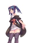  bad_id bad_pixiv_id blue_hair brown_eyes japanese_clothes long_hair monk_(syugyousou) original solo thighhighs twintails zettai_ryouiki 