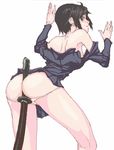  ass bare_shoulders dogs:_bullets_&amp;_carnage open_clothes open_shirt panties panty_pull sasagawa_(haikaiki) shirt solo sword underwear weapon 