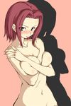 breast_hold breasts censored code_geass covering frown hamao kallen_stadtfeld large_breasts nude solo 