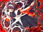  bad_id bad_pixiv_id black_hair chain highres kirise_mitsuru maid original solo 